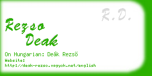 rezso deak business card