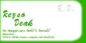 rezso deak business card